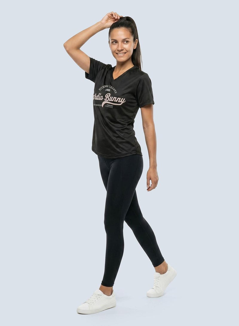 Cardio Bunny Women's Regular Fit Varsity Tee With Short Sleeve - Image 3