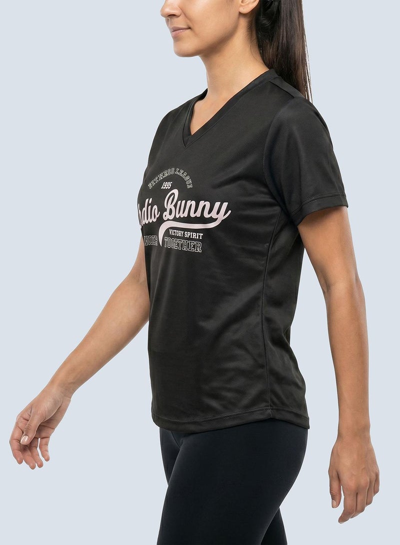Cardio Bunny Women's Regular Fit Varsity Tee With Short Sleeve - Image 5