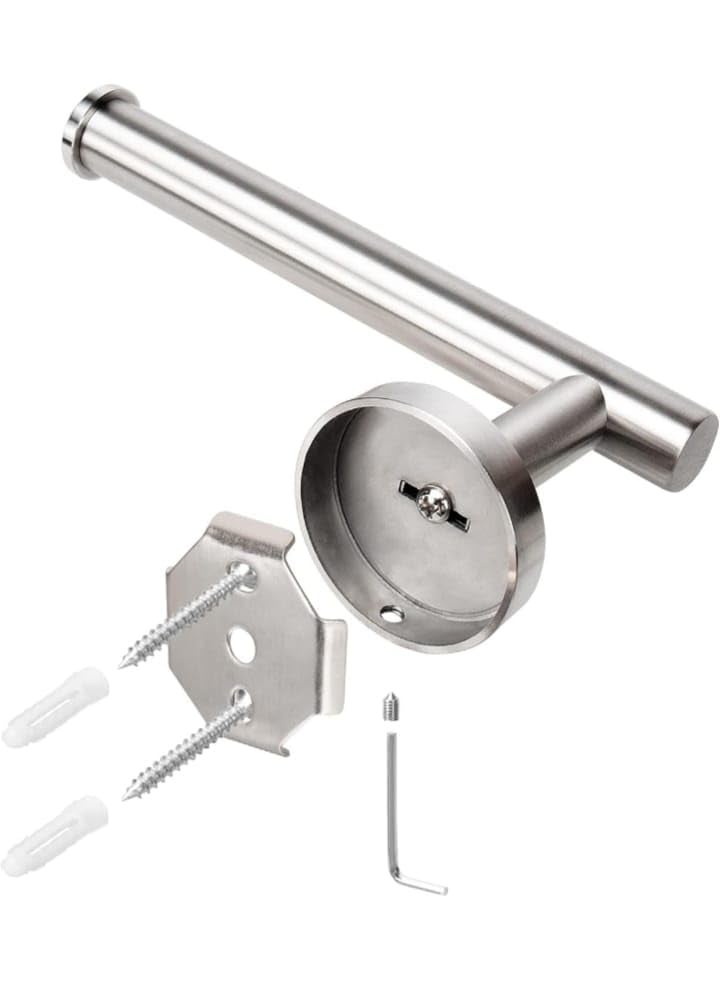 NISHWARE NISHWARE Bathroom Toilet Paper Holder Premium SUS304 Stainless Steel Half Open Round Rustproof Wall Mounted Toilet Roll Holder for Bathroom Kitchen and Washroom Brushed Nickel Pack of 1  - Image 5