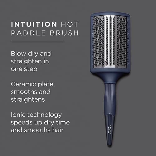 Fromm Intuition Ceramic Ionic Thermal Blow Dry Paddle Brush - Detangle, Dry, Smooth, and Straighten Thick, Wavy, Curly Hair in One Step for Women & Men - Image 2