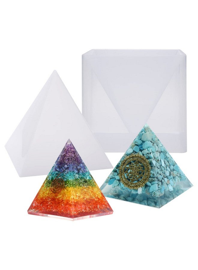 مايتر 1 قطعة سوبر الهرم قالب السيليكون الراتنج الحرفية مجوهرات قالب كريستال كبير الهرم الراتنج صب قوالب مجوهرات السيليكون لوزن الورق لديكور المنزل مكتب مكتب 15.7 سم / 6 بوصة + إطار بلاستيكي - Image 1