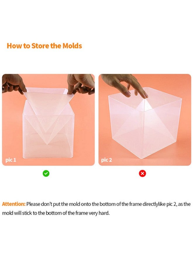 مايتر 1 قطعة سوبر الهرم قالب السيليكون الراتنج الحرفية مجوهرات قالب كريستال كبير الهرم الراتنج صب قوالب مجوهرات السيليكون لوزن الورق لديكور المنزل مكتب مكتب 15.7 سم / 6 بوصة + إطار بلاستيكي - Image 5