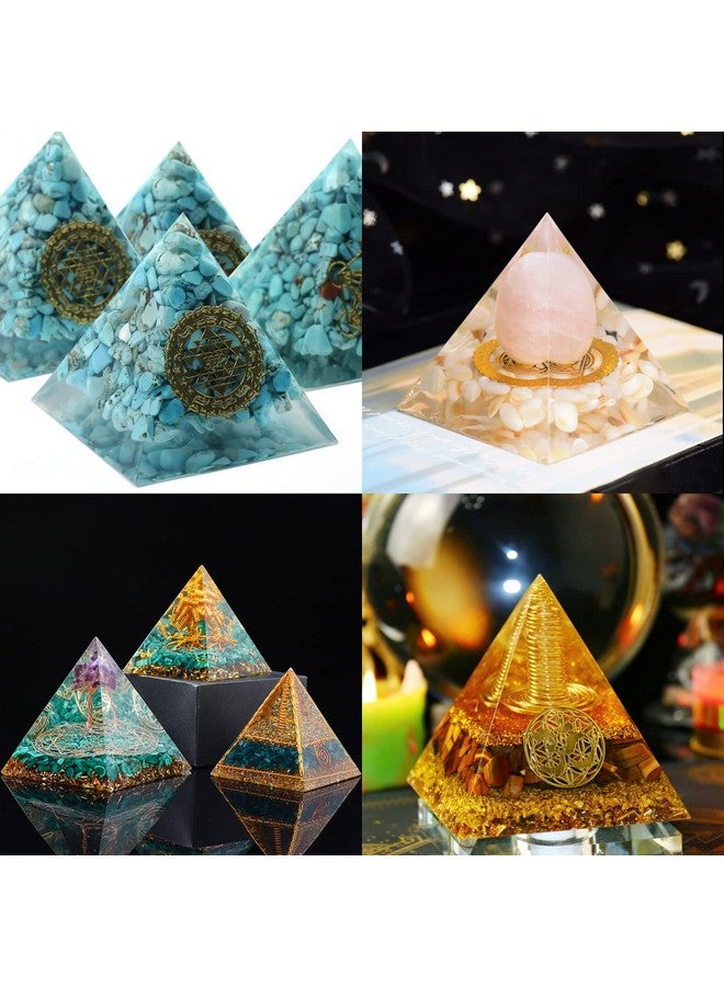 مايتر 1 قطعة سوبر الهرم قالب السيليكون الراتنج الحرفية مجوهرات قالب كريستال كبير الهرم الراتنج صب قوالب مجوهرات السيليكون لوزن الورق لديكور المنزل مكتب مكتب 15.7 سم / 6 بوصة + إطار بلاستيكي - Image 2