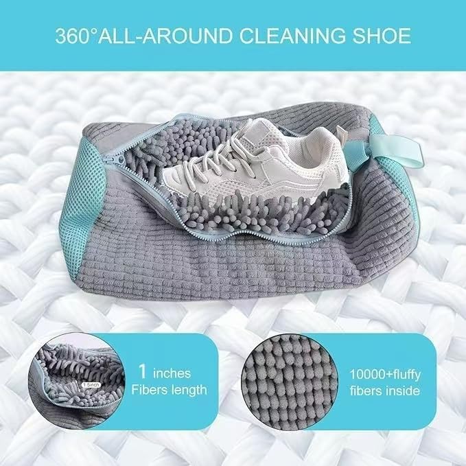 Fachoige Shoe Washing Machine Bag Laundry Shoe Bags for Washing Machine, 2Pcs Shoe Washing Bag Shoe Laundry Bag for Washer and Dryer Reusable Shoe Washing Bags (Grey-2Pcs) - Image 4