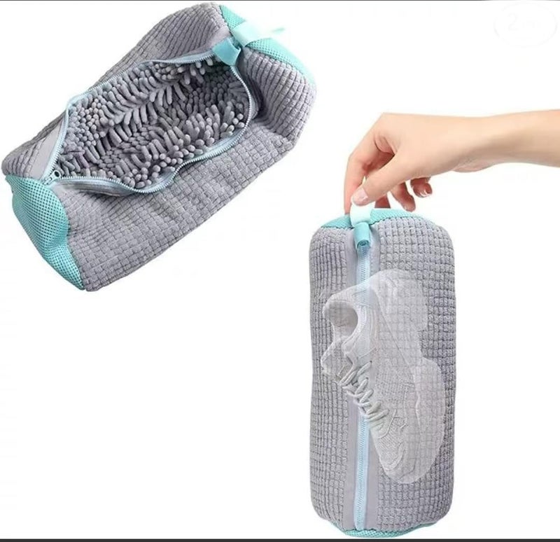 Fachoige Shoe Washing Machine Bag Laundry Shoe Bags for Washing Machine, 2Pcs Shoe Washing Bag Shoe Laundry Bag for Washer and Dryer Reusable Shoe Washing Bags (Grey-2Pcs) - Image 2