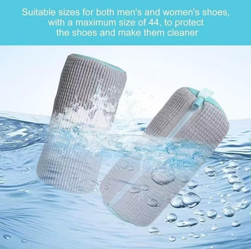 Fachoige Shoe Washing Machine Bag Laundry Shoe Bags for Washing Machine, 2Pcs Shoe Washing Bag Shoe Laundry Bag for Washer and Dryer Reusable Shoe Washing Bags (Grey-2Pcs) - Image 5