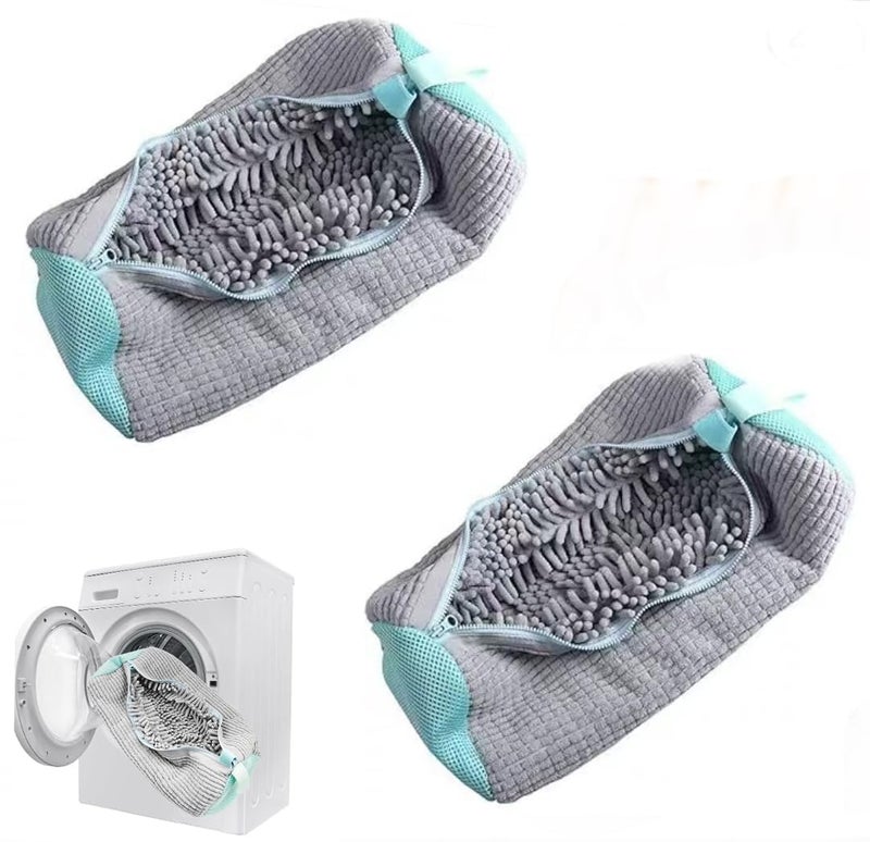 Fachoige Shoe Washing Machine Bag Laundry Shoe Bags for Washing Machine, 2Pcs Shoe Washing Bag Shoe Laundry Bag for Washer and Dryer Reusable Shoe Washing Bags (Grey-2Pcs) - Image 1