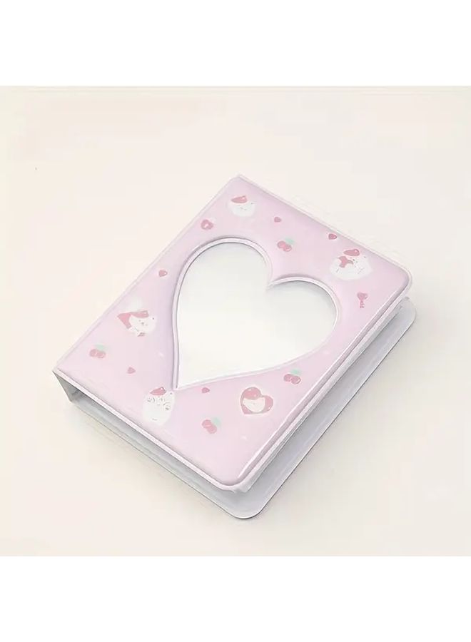 Purple Heart Shaped Love Album 3 Inch Memory Book Transparent Pages Plastic Ring Binding For Photos - Image 3