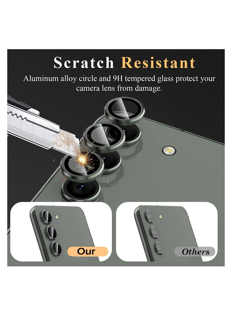 Wtech Premium Camera Lens Frame Tempered Glass Protector Aluminum Alloy Adhesive Coating For Samsung Galaxy S23 Plus 5G 2023 Green - Image 2