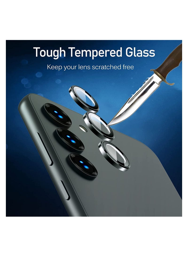 Wtech Premium Camera Lens Frame Tempered Glass Protector Aluminum Alloy Adhesive Coating For Samsung Galaxy S23 Plus 5G 2023 Green - Image 5
