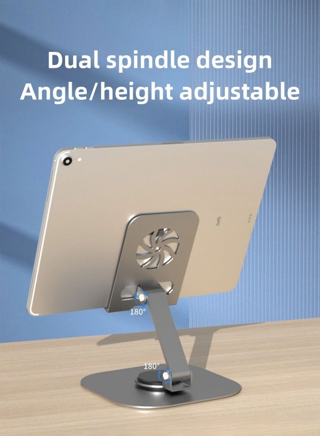 اليشمك حامل هاتف مكتبي قابل للدوران بزاوية 360 درجة، حامل هاتف معدني من الألومنيوم قابل للطي والتعديل، متوافق مع iPhone 14/14 Plus/14 Pro/14 Pro/14 والأجهزة اللوحية المحمولة الأخرى - Image 4