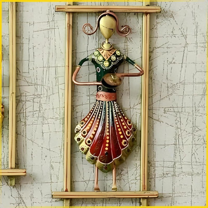 Tukku Collection TUKKU COLLECTION Rajasthani Multicolour Wall Frame Handcrafted Wall Hanging for Home Decor Traditional Metal Showpiece for Living Room Bedroom Hallway Ethnic Wall Decoration - Image 5