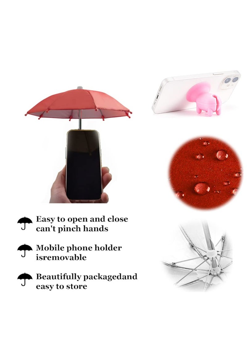 Excefore Phone Umbrella for Sun Suction Cup Stand, 2Pcs Multifunctional Adjustable Cute Phone Shade Umbrella with Suction Cup, Mini Cell Phone Sunshade, Glare Blocking - Image 3