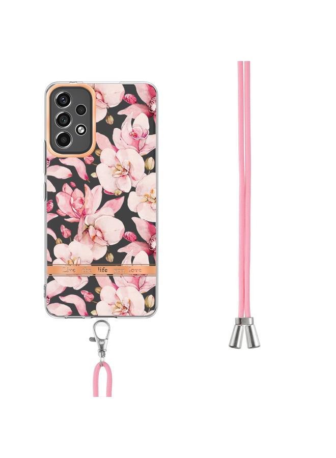 S-TOP Case For Samsung Galaxy A13 Flowers Series TPU Phone Case with Lanyard - Image 3