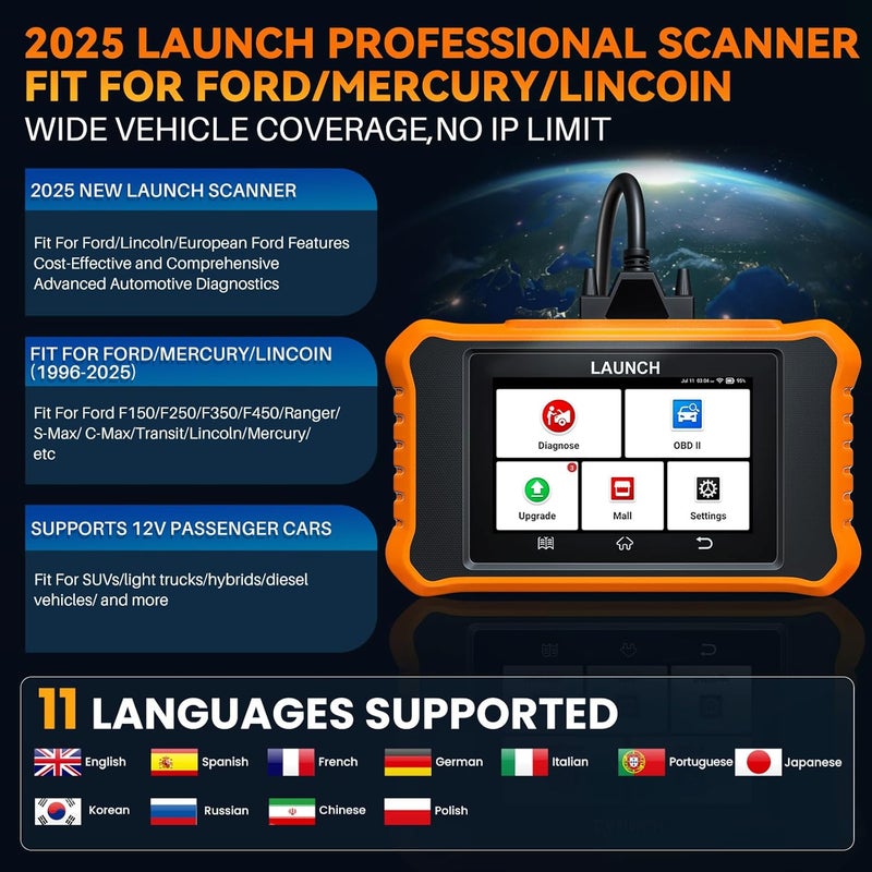 LAUNCH X431 Elite 2.0 PRO OBD2 Scanner for Ford/Lincoln/Mercury - Image 5