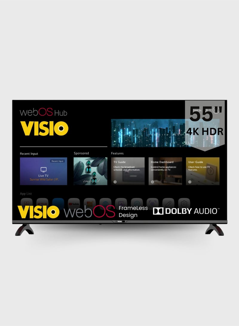 فيسيو تلفزيون فيسيو 55 بوصة 4K ذكي، نظام WebOS، ريموت ماجيك مع تحكم صوتي وحامل جداري مجاني - أسود [55VSSU3webOS] - Image 3