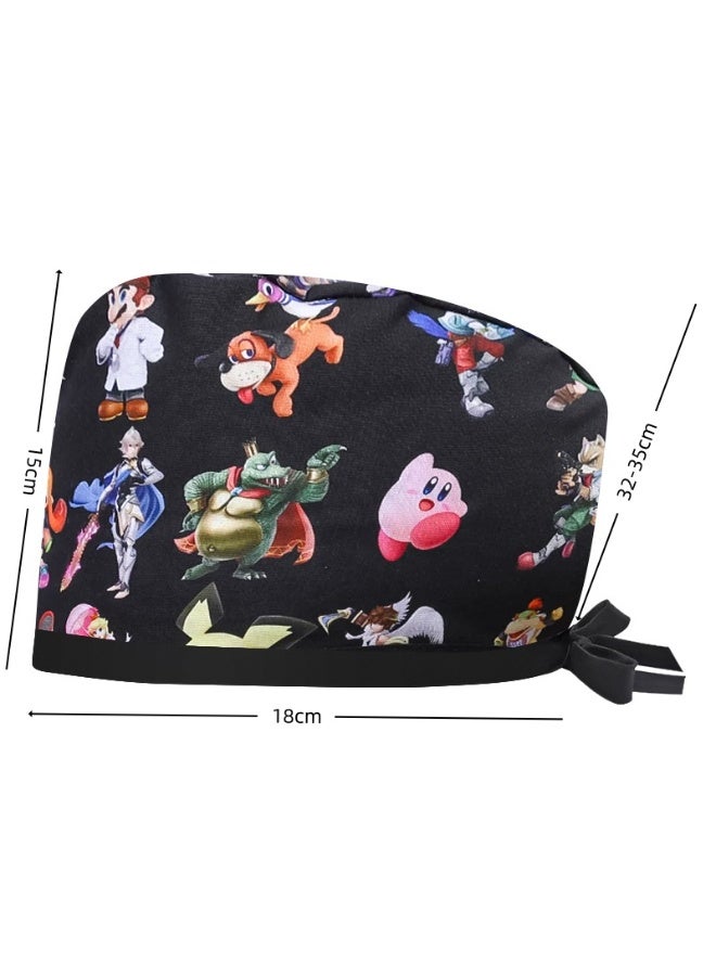 اسم المحتوى ناريلا القطن مطبوعة الجراحية كاب حزام قابل للتعديل الطبية العمل كاب - Image 2