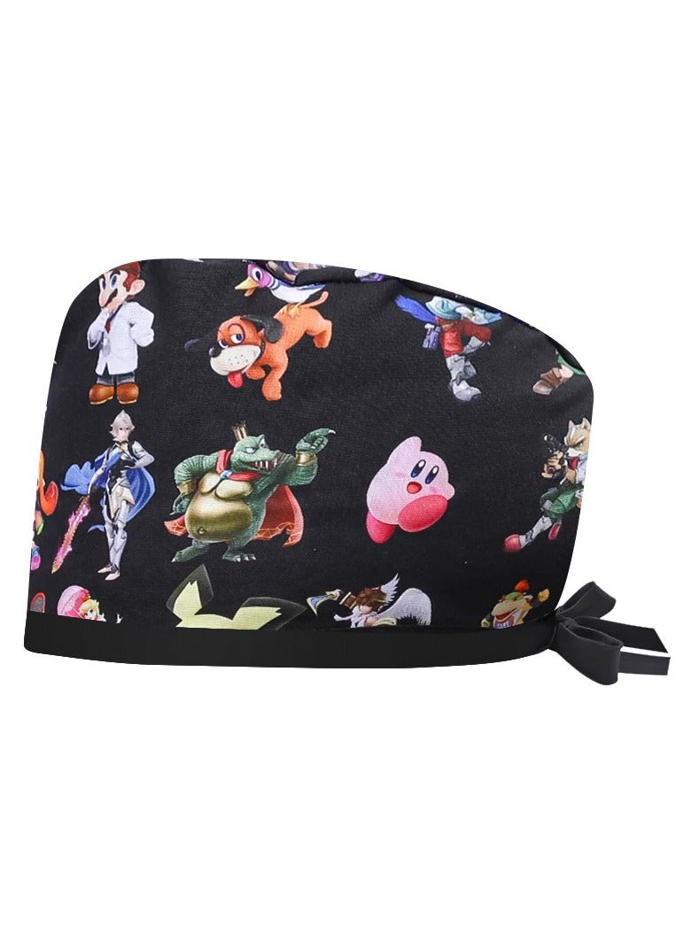 اسم المحتوى ناريلا القطن مطبوعة الجراحية كاب حزام قابل للتعديل الطبية العمل كاب - Image 1