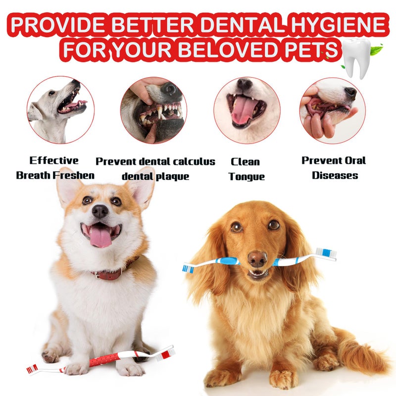 PenVinoo Dog Toothbrush pet Toothbrushes Finger Toothbrush Small to Large Dogs with Soft Bristles Non Slip Dual Head (8 pcs Dual Head + 4 pcs Finger Tooth Brush) - Image 5
