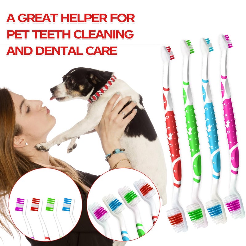 PenVinoo Dog Toothbrush pet Toothbrushes Finger Toothbrush Small to Large Dogs with Soft Bristles Non Slip Dual Head (8 pcs Dual Head + 4 pcs Finger Tooth Brush) - Image 4