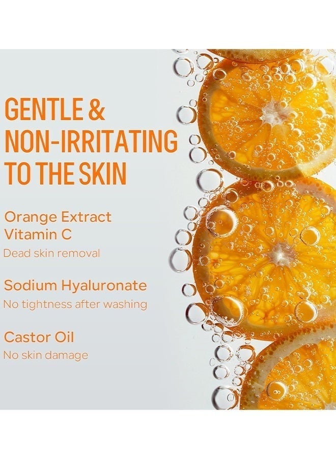 POUQUR Orange Enzymes Exfoliating Brightening Gel For Face & Body, Exfoliating Cleansing Gel Scrub, Orange Enzymes Exfoliatings Gels, Deep Clean Pores, Remove Blackheads & Moisturize Skin, Gentle Exfoliator, Natural Orange Peeling Gel - Image 3