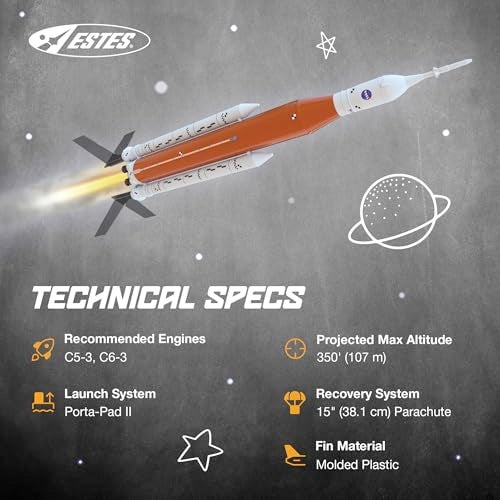 Estes مجموعة بناء الصواريخ الطائرة Estes 2206 NASA SLS، نموذج صاروخ مقلد للمبتدئين للأعمار 10 وما فوق - Image 5