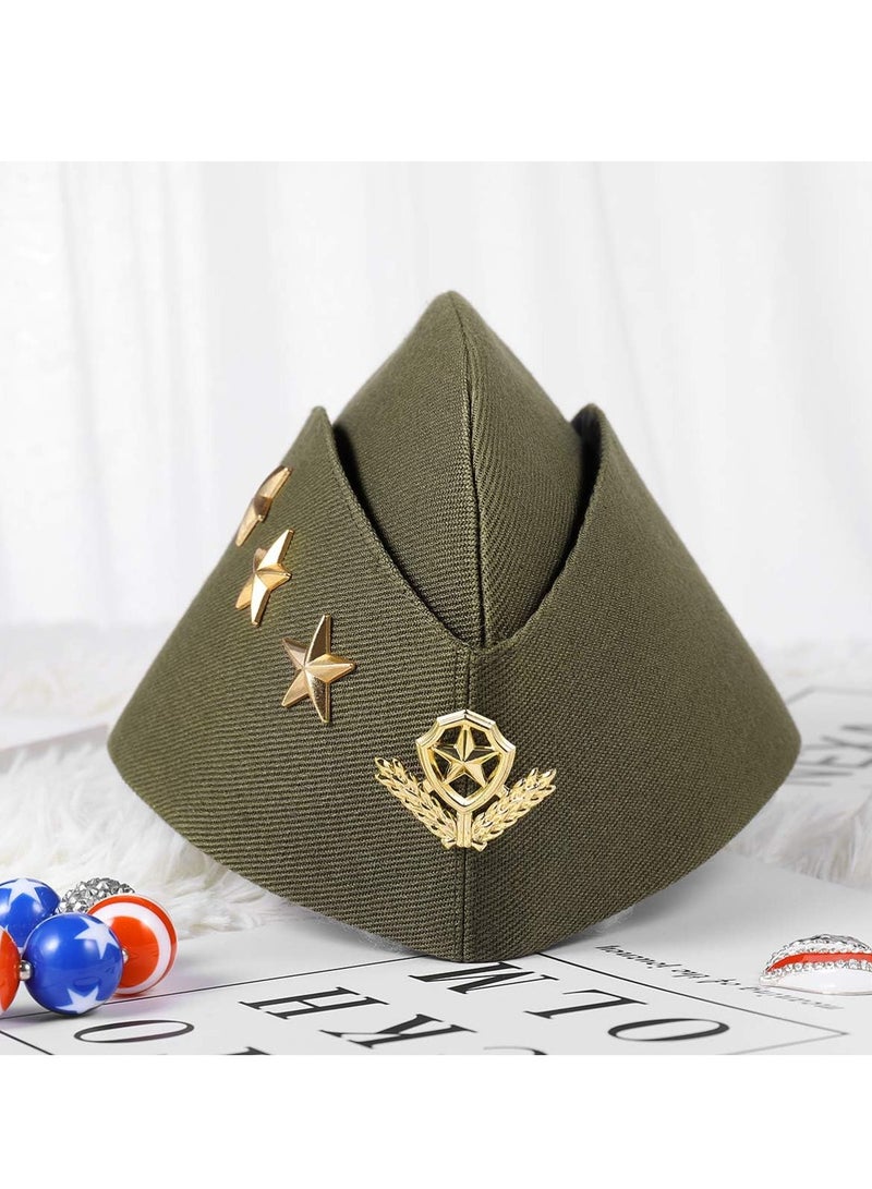 SYOSI Stewardess Hat Airline Cap Nautical Sailor Three Stars Performance Costume Pilot Captain Hair Accessories for Party Musical - Image 1