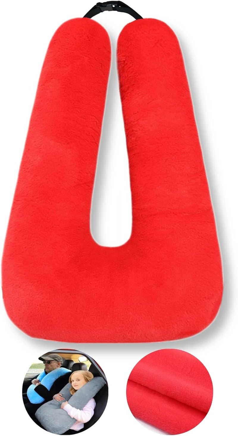 FHSGGP Travel Pillow Car Pillow Kid Car Sleeping The Sleeping Aid for Adults and Kids on Road Trips Kids Travel Pillow Red - Image 1