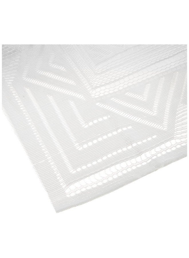 Kuber Industries Self Cotton 7 Piece 5 Seater Sofa Cover with Center Table Cover (White) - Image 5