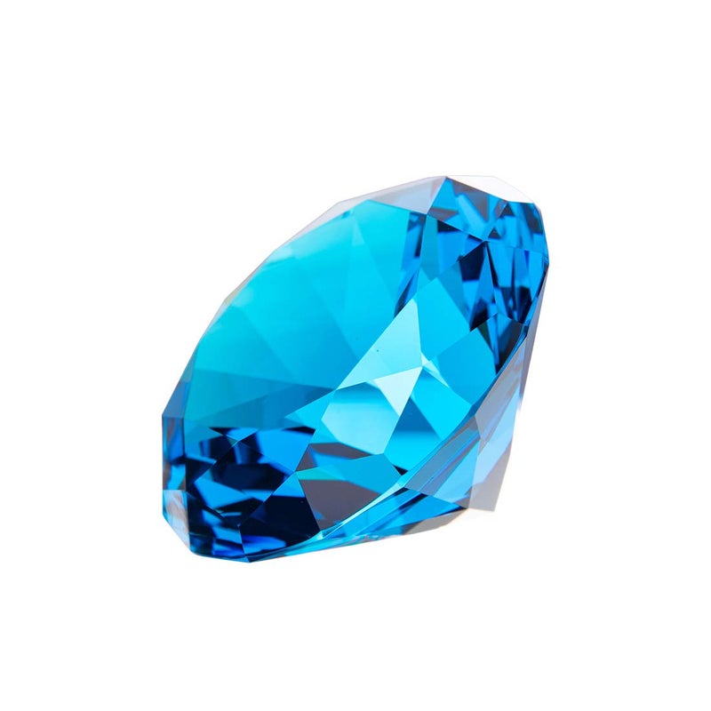 LONGWIN 80mm (3.1 inch) Crystal Diamond Paperweight Jewels Wedding Decorations Centerpieces Home Decor (Light Blue) - Image 1
