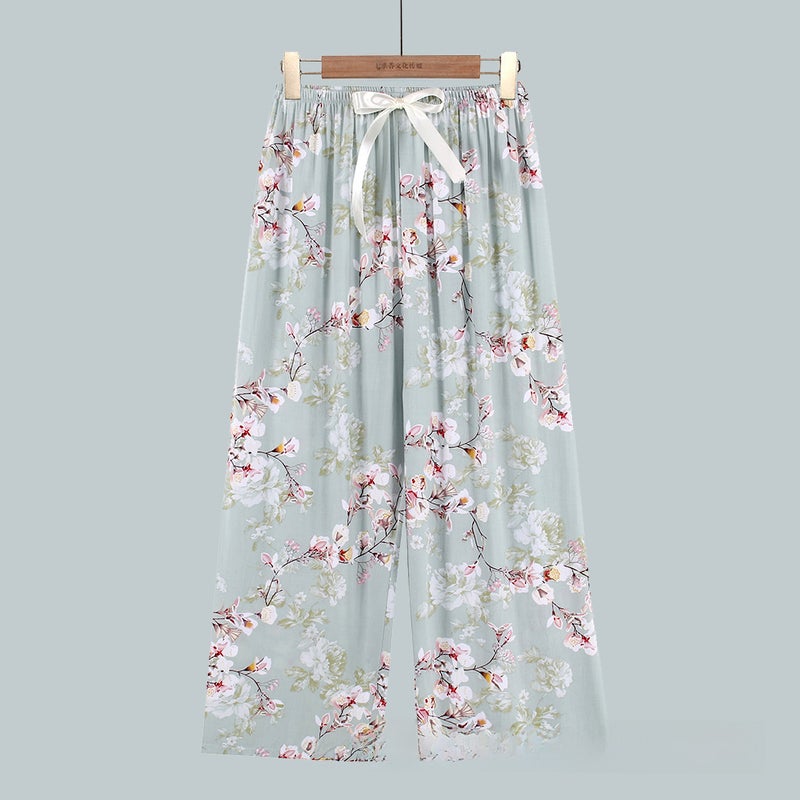 Summer Cotton Satin Lounge Pants Women Breathable Small strawberry - Image 2