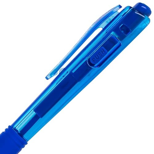 Pentel® WOW!™ Retractable Ballpoint Pens, Medium Point, 1.0 mm, Transparent Blue Barrels, Blue Ink, Pack Of 12 - Image 3