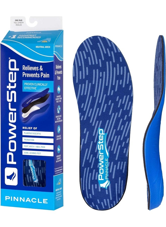 Powerstep PowerStep Pinnacle Insoles - Orthotics for Plantar Fasciitis Relief - Full Length Orthotic Insoles for Arch Support with Moderate Pronation - #1 Podiatrist Recommended  - Image 1