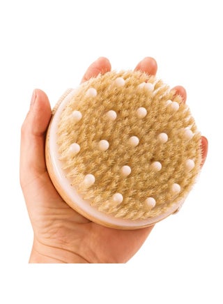 Dry and Bath Body Brush, Reduce Cellulite, Dry Brush for Cellulite and Lymphatic Drainage, Exfoliating Brush with Soft Massage Nodules, Shower Brush Body Scrubber - view 5