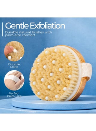 Dry and Bath Body Brush, Reduce Cellulite, Dry Brush for Cellulite and Lymphatic Drainage, Exfoliating Brush with Soft Massage Nodules, Shower Brush Body Scrubber - view 2