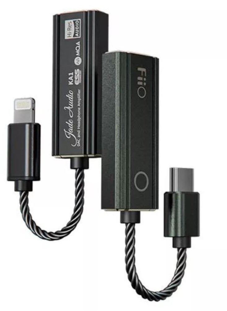 FiiO - JadeAudio KA1 Headphone Amps Amplifier Tiny USB DAC High Resolution 3.5Mm Lossless For Smartphones/PC/Laptops/Players Type C, Black - Image 1