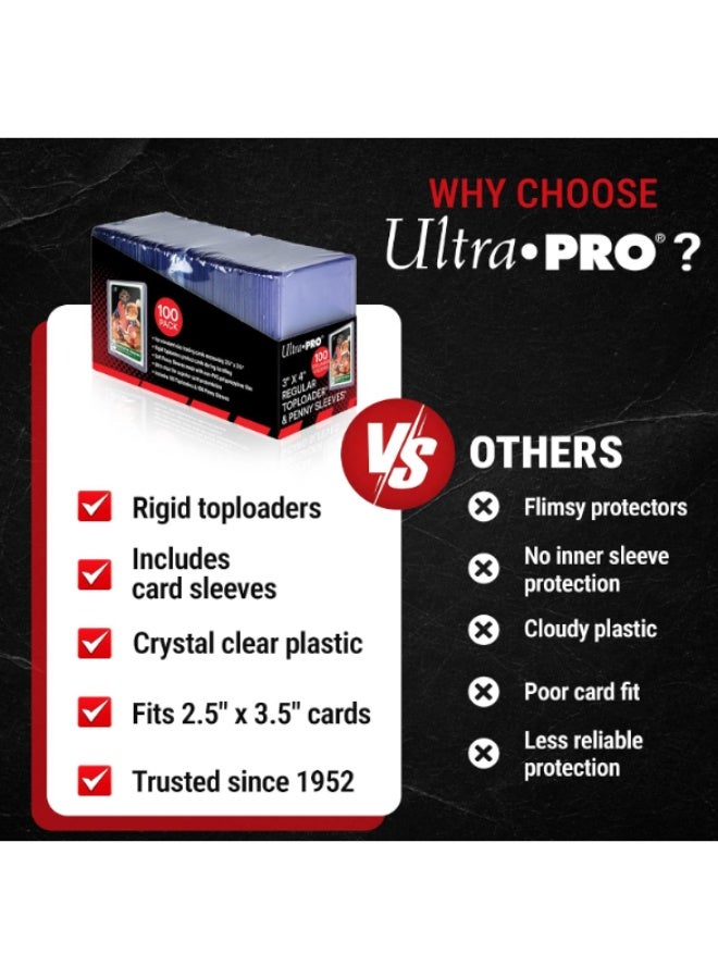 Ultra Pro 3" x 4" Clear Regular Top Loaders For Cards With Card Sleeves Bundle Standard Size 100ct - Image 2
