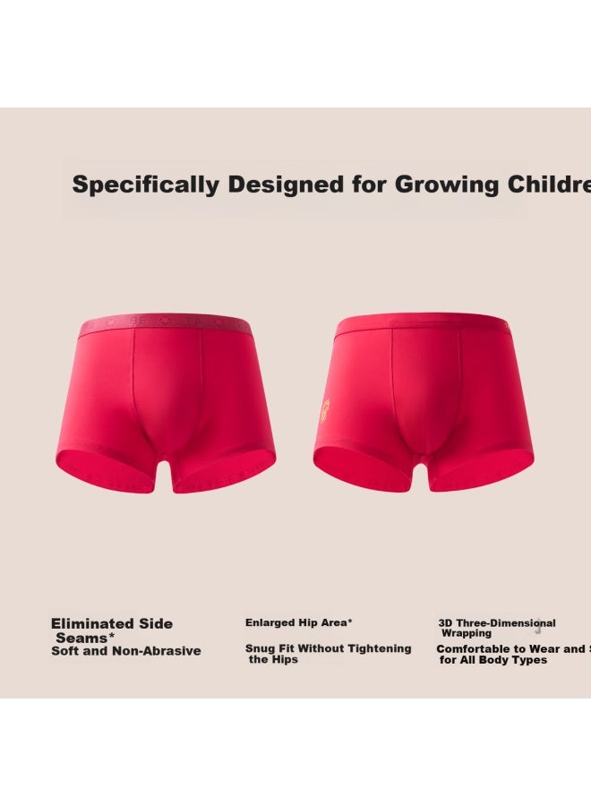 TABE Little Pig Tony Boys' Red Underwear For Birth Year, Children's Comfortable Antibacterial Xinjiang Long-staple Cotton Underwear - Image 4