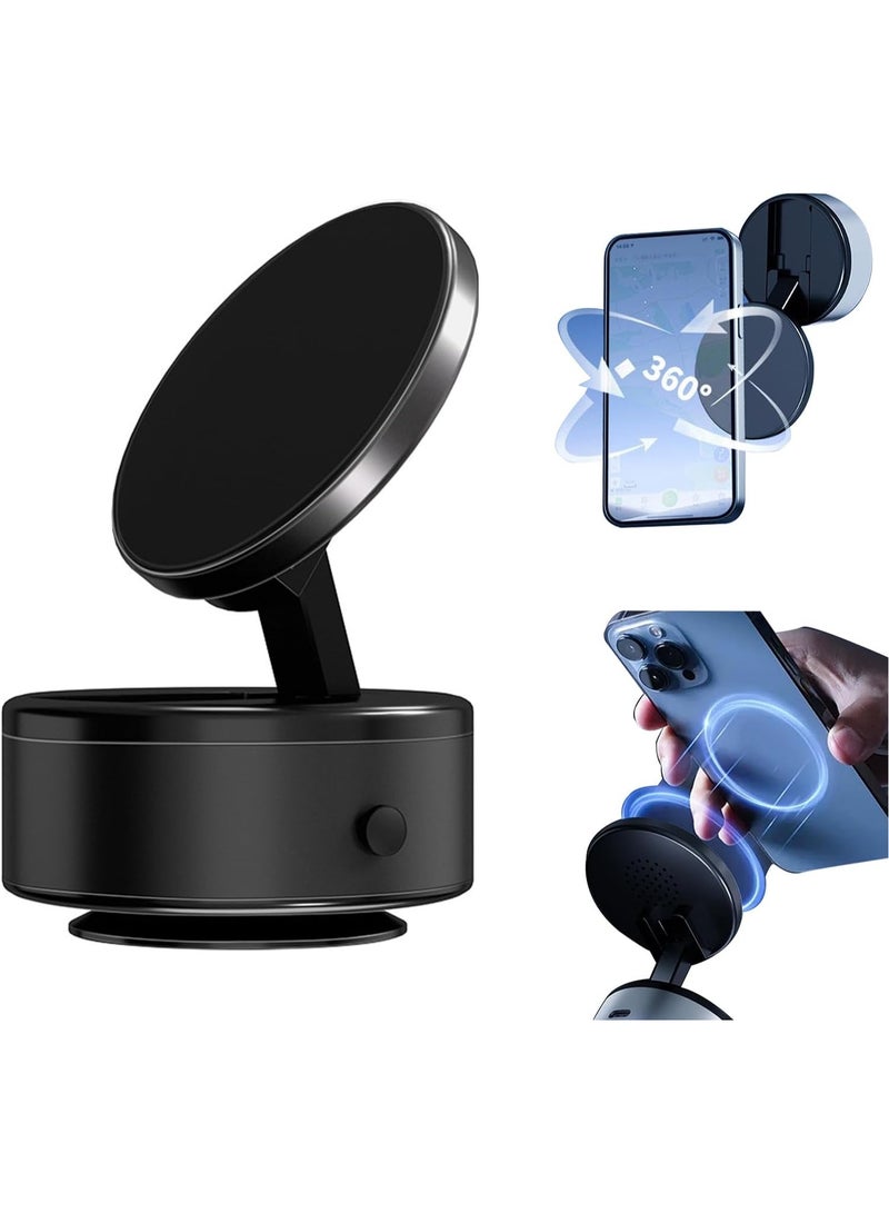 GUDOO Car Phone Holder Vacuum Magnetic Play Car Phone Holder Hands-Free Shower Phone Holder, 360° Rotation Electric Suction Cup Magnetic Phone Holder for All Smooth Surface - Image 1