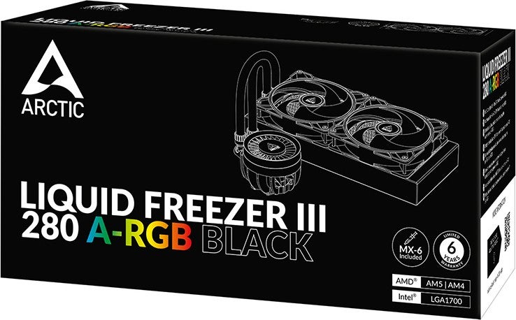 Liquid Freezer III - 280 A-Rgb Intel / Amd Compatible, 280MM Radiator, 2X14CM P14 Pwm Fan, Liquid Processor Cooler Black (AR-ACFRE00143A)