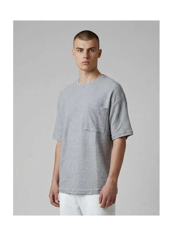 Marrakech Textured Pocket Detail Drop Shoulder T-Shirt