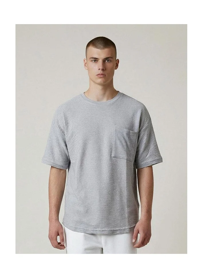 Marrakech Textured Pocket Detail Drop Shoulder T-Shirt