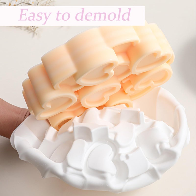 Ceoyiler Silicone Heart Shaped Cake Pans 7 Inch Silicone Bundt Cake Pan, Nonstick Heart Cake Molds for Baking - Image 2