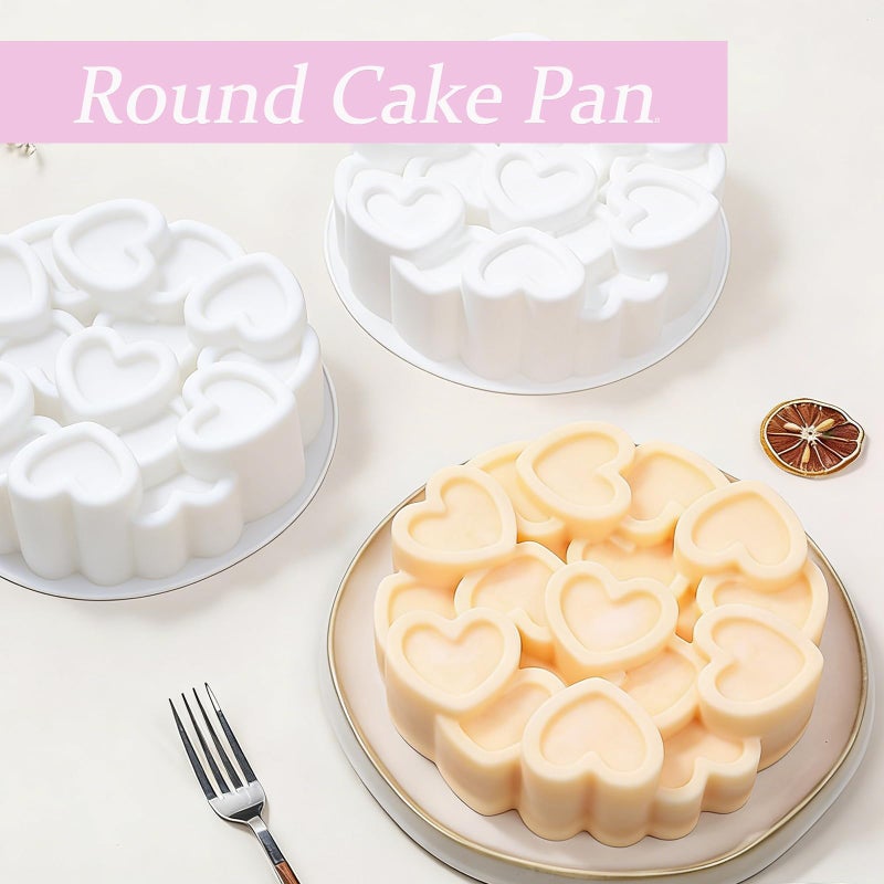 Ceoyiler Silicone Heart Shaped Cake Pans 7 Inch Silicone Bundt Cake Pan, Nonstick Heart Cake Molds for Baking - Image 5