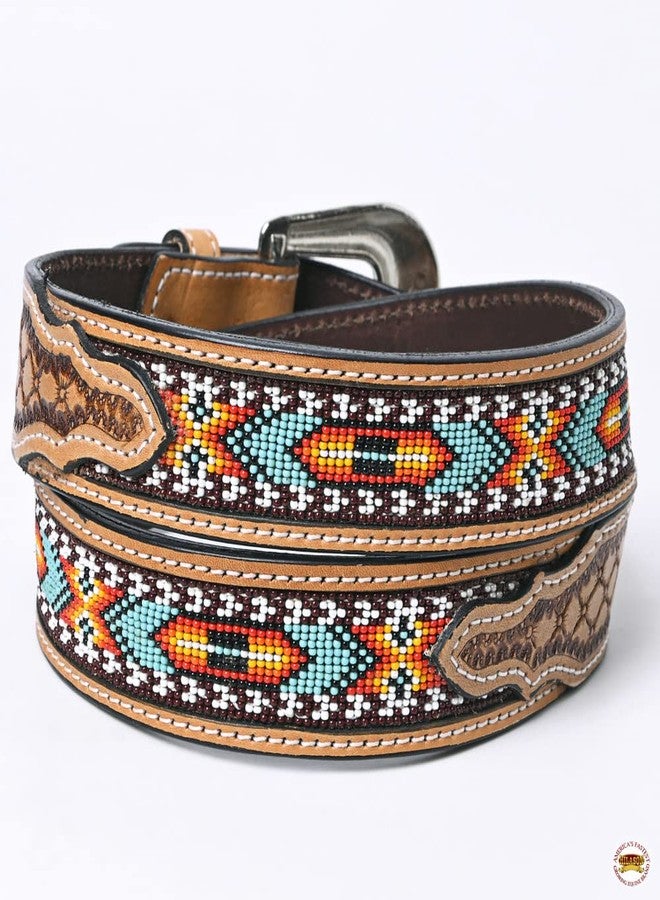 HILASON Western Genuine Leather Belt for Men Women Cowboy Cowgirl Handmade Unisex Full Grain Heavy Duty Tooled Beaded - Image 2