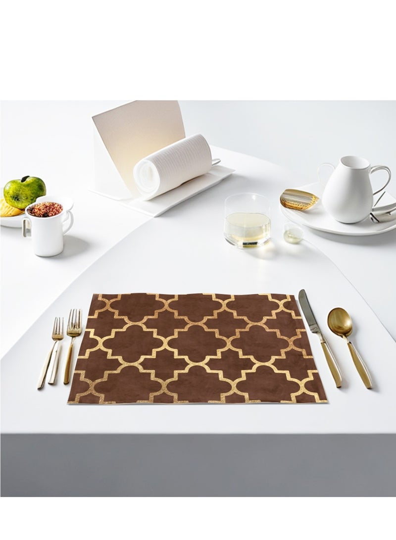 ريزاريز مفارش طاولة باللون البني رباعي الفصوص