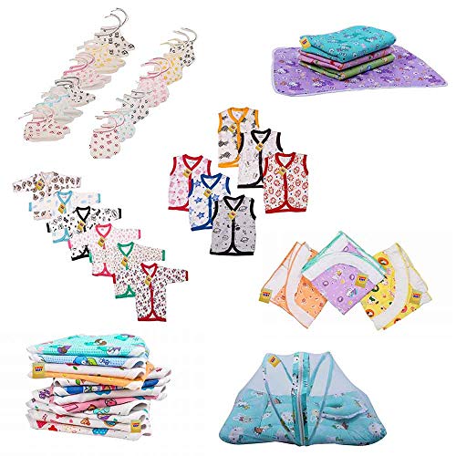 Fareto Born Baby Boy's & Baby Girl's Summer Season Need Combo of 7 Daily Needs Items in Single Packet(0-6 Months) PID-Pista Green Total Items: 44 - Image 1
