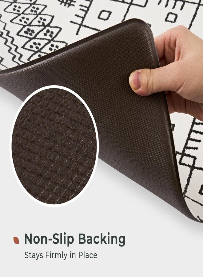 FRESHMINT Anti Fatigue Kitchen Mats for Floor 2 Piece Set, Waterproof & Non-Skid Moroccan Geo Kitchen Rugs, Cushioned Kitchen Mat for Standing Washable Comfort Desk Kitchen Runners, 17x30''+17x47'' - Image 5