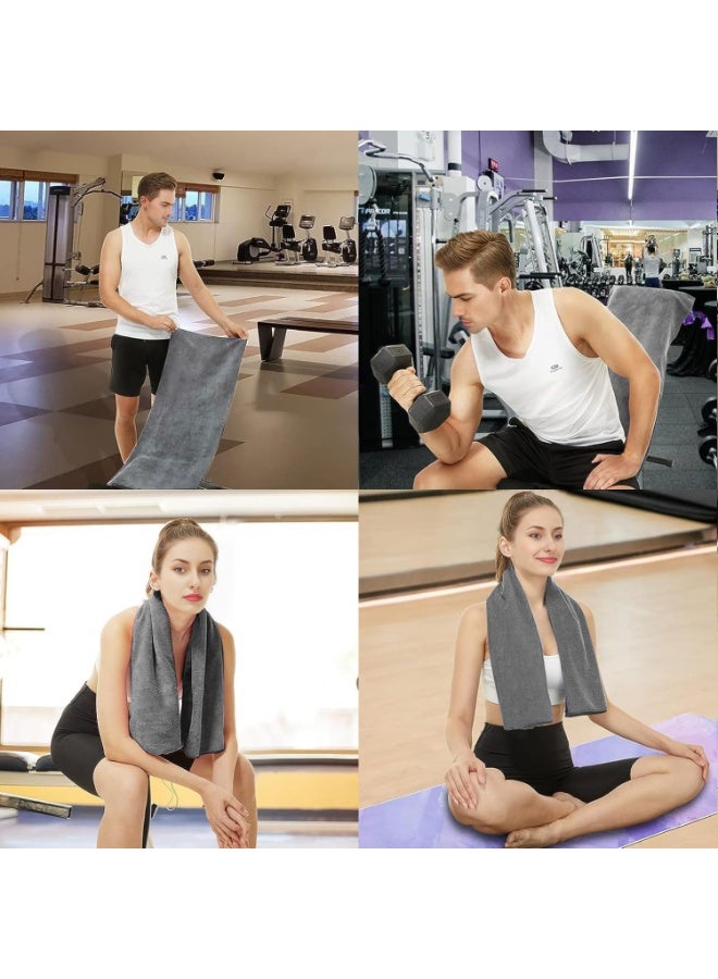 KISSUN Fitness Towel,Yoga Towel,120x50 cm Microfiber Sports Towel with Zipper Pocket for Gym and Training,Gym Towel - Image 3