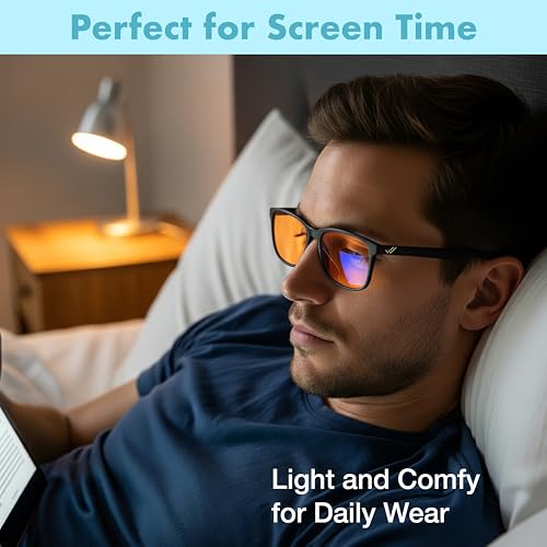 THL SLEEP Orange Blue Light Blocking Glasses for Better Sleep - 99.5% Premium Acetate Computer Migraine Glasses for Women & Men - Amber Gaming Glasses - TV Blue Light Blockers Gamer Glasses for Eye Strain - Image 3